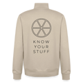Know your Stuff, unisex Sweatshirt-Jacke aus Bio-Baumwollgemisch - desert dust