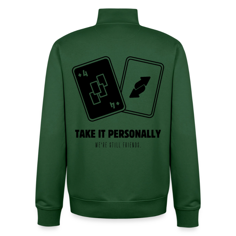 Draw Four – We’re Still Friends, unisex Sweatshirt-Jacke aus Bio-Baumwollgemisch - bottle green