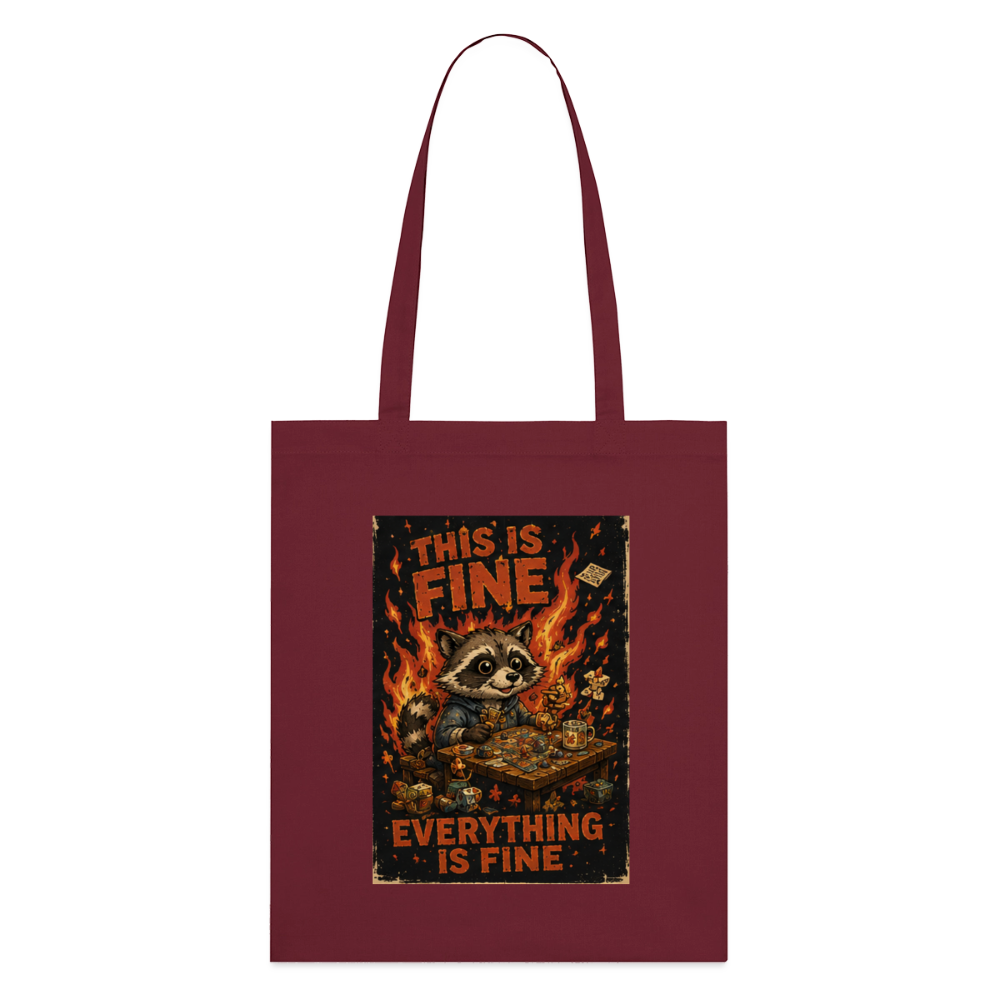 This Is Fine Club, Stoffbeutel aus Bio-Baumwolle - Burgunderrot