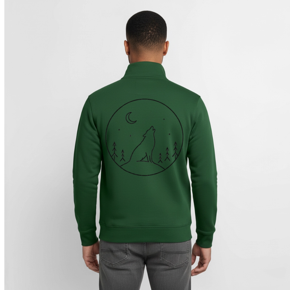 Trust No One, unisex Sweatshirt-Jacke aus Bio-Baumwollgemisch - bottle green