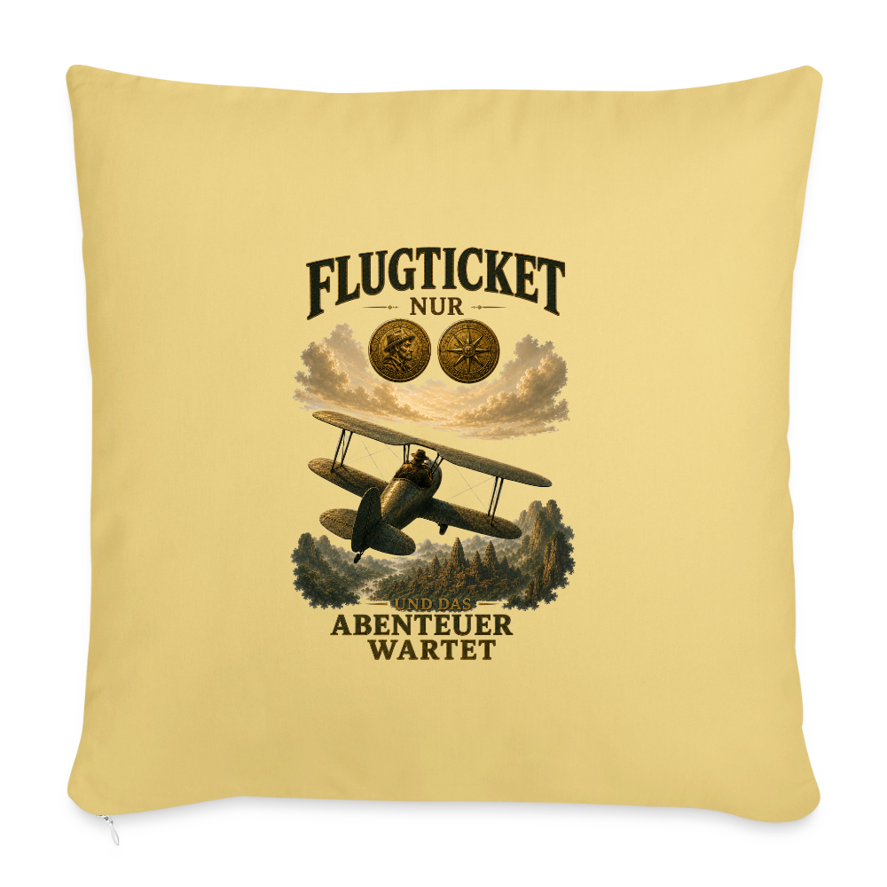 Adventure Ticket - Sofakissen mit Füllung 44 x 44 cm - Hellgelb