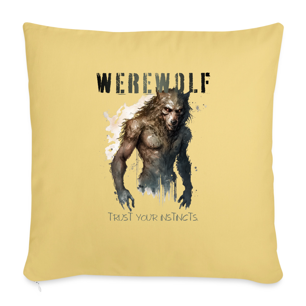 Werewolf – Trust Your Instincts - Sofakissen mit Füllung 44 x 44 cm - Hellgelb