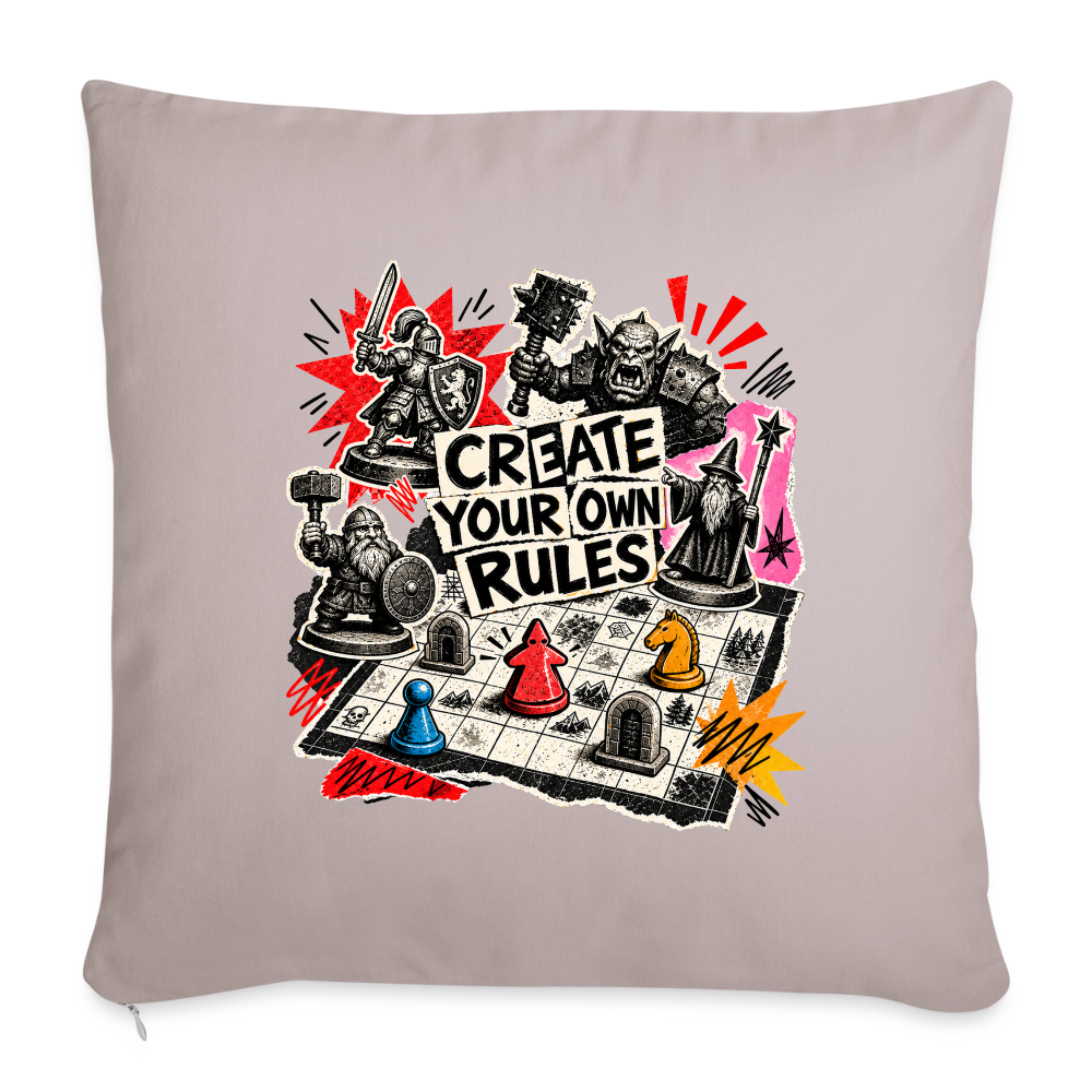 Create Your Own Rules - Sofakissen mit Füllung 44 x 44 cm - helles Taupe