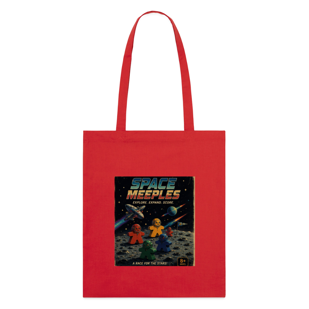 Space Meeples, Stoffbeutel aus Bio-Baumwolle - Rot