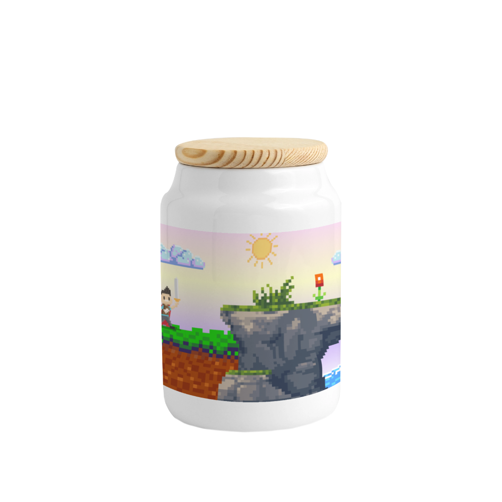 Pixel Adventure | Retro Gaming -  Keksdose - Weiß