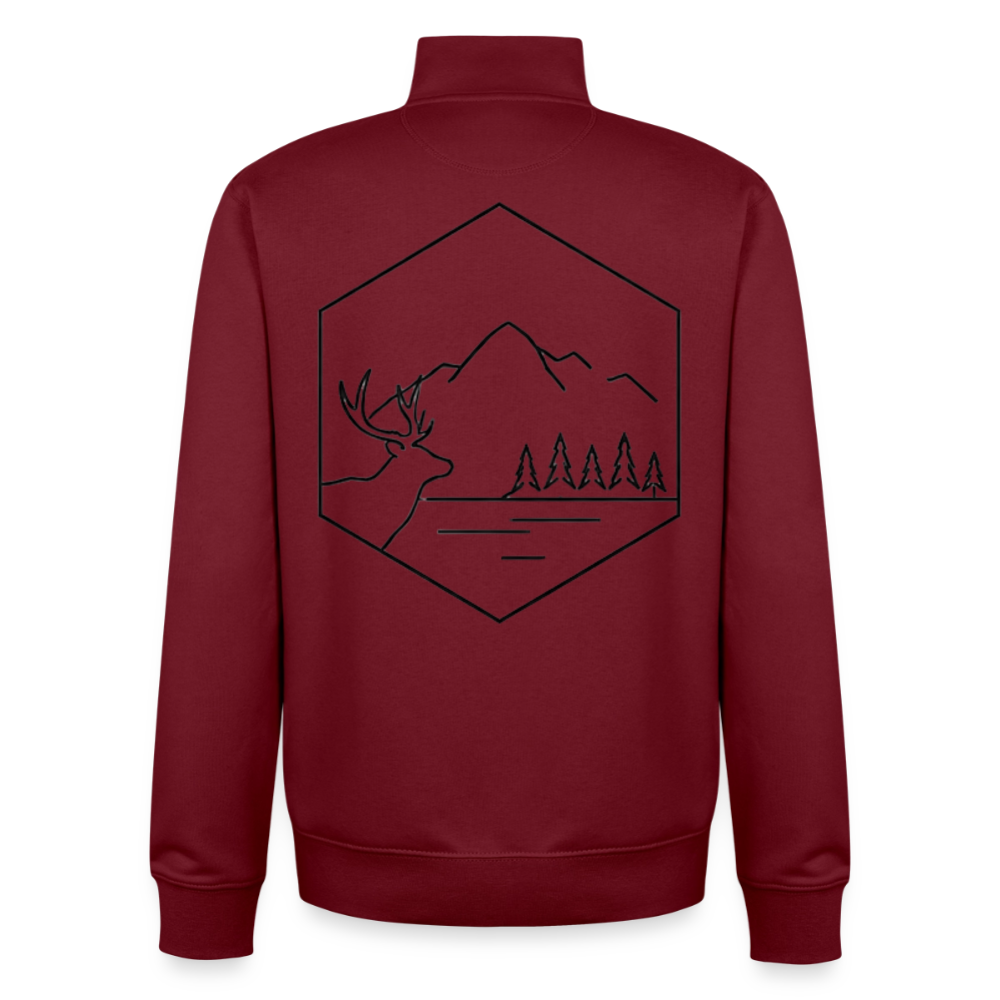Find Your Balance, unisex Sweatshirt-Jacke aus Bio-Baumwollgemisch - burgundy