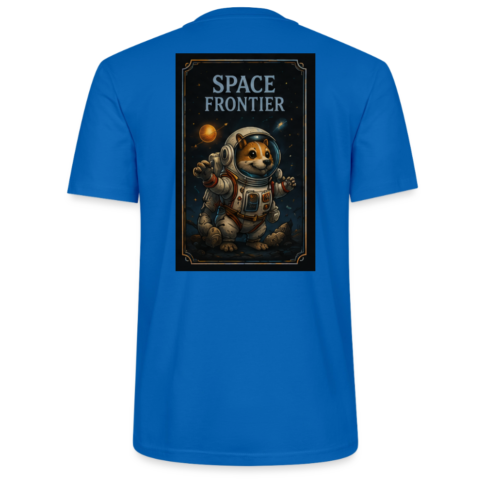 Space Frontier, unisex T-Shirt aus Bio-Baumwolle - Pfauenblau