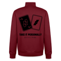 Draw Four – We’re Still Friends, unisex Sweatshirt-Jacke aus Bio-Baumwollgemisch - burgundy