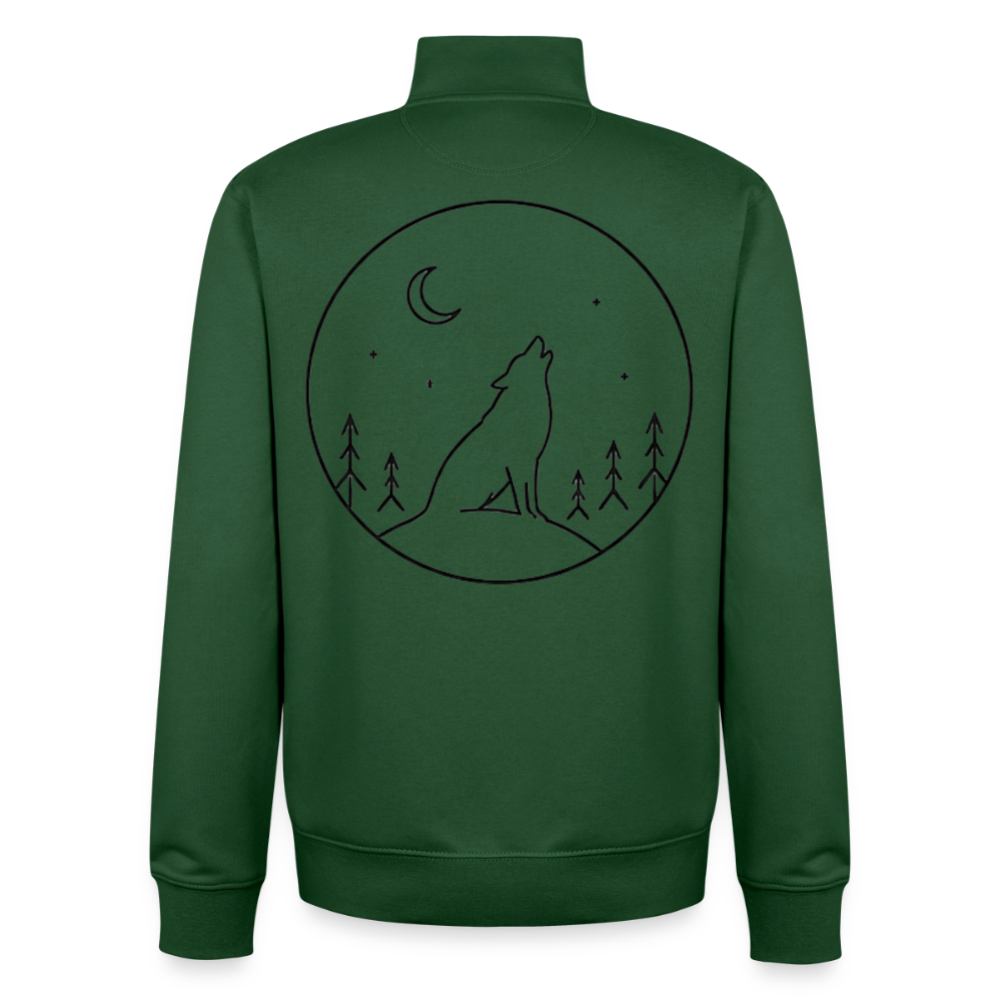 Trust No One, unisex Sweatshirt-Jacke aus Bio-Baumwollgemisch - bottle green