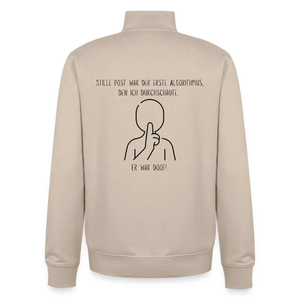 Stille-Post-Algorithmus, unisex Sweatshirt-Jacke aus Bio-Baumwollgemisch - desert dust