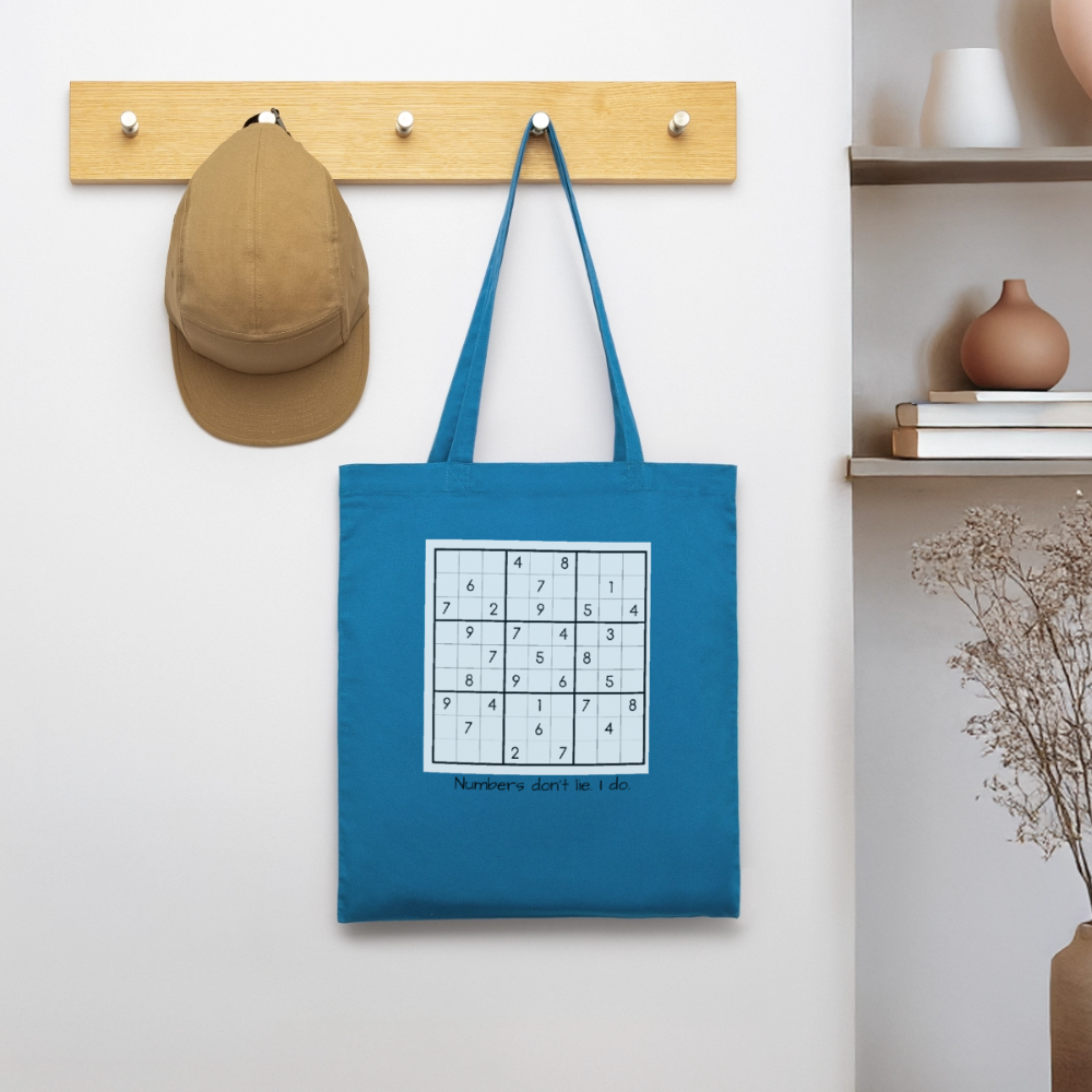 Sudoku Liar, Stoffbeutel aus Bio-Baumwolle - royal blue
