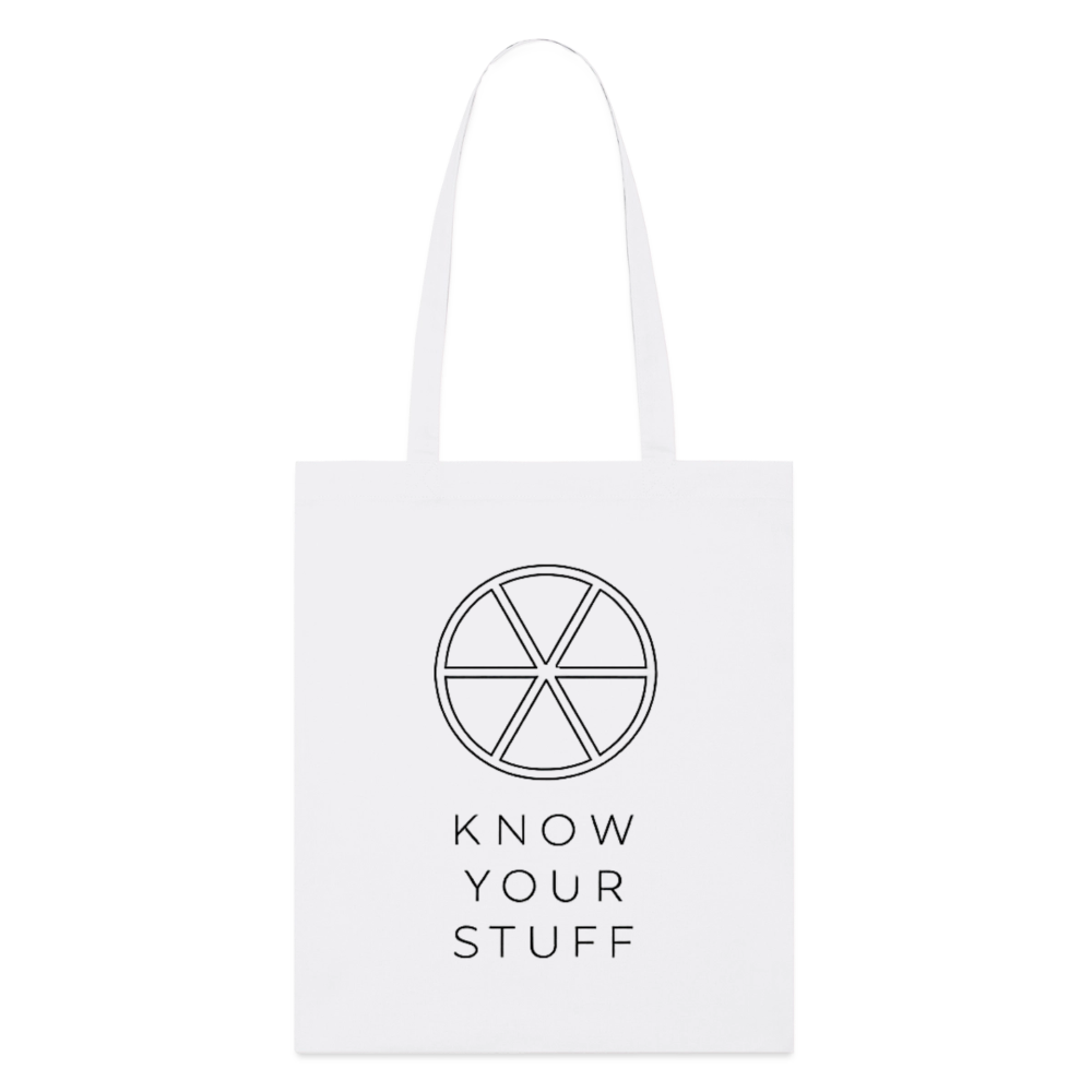 Know your Stuff, Stoffbeutel aus Bio-Baumwolle - white