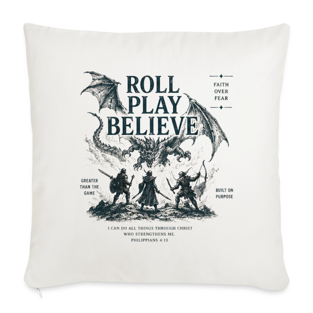 Roll. Play. Believe. - Sofakissen mit Füllung 44 x 44 cm - Naturweiß 