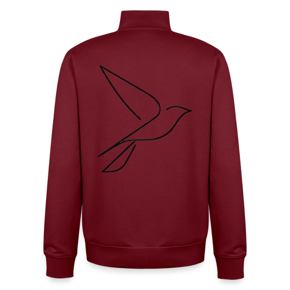 Take Flight, unisex Sweatshirt-Jacke aus Bio-Baumwollgemisch - burgundy