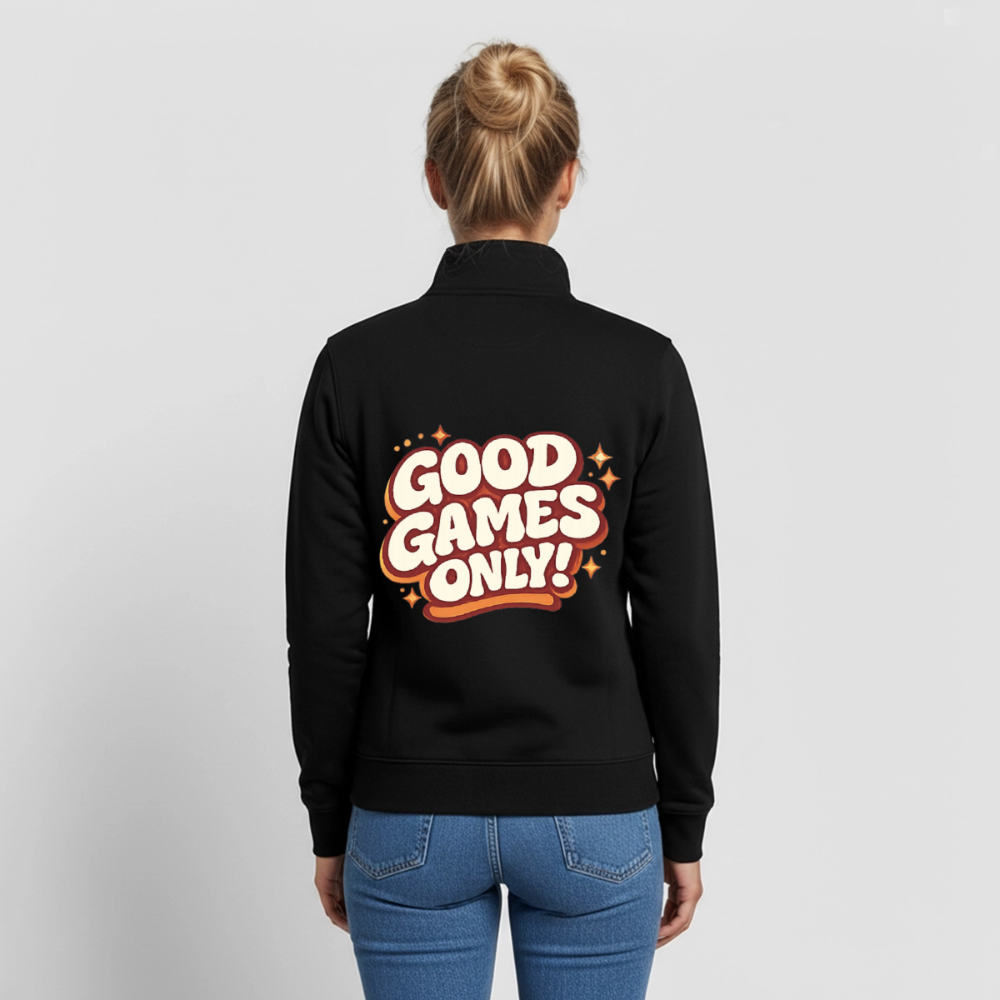 Good Games Only - unisex Sweatshirt-Jacke aus Bio-Baumwollgemisch - Schwarz