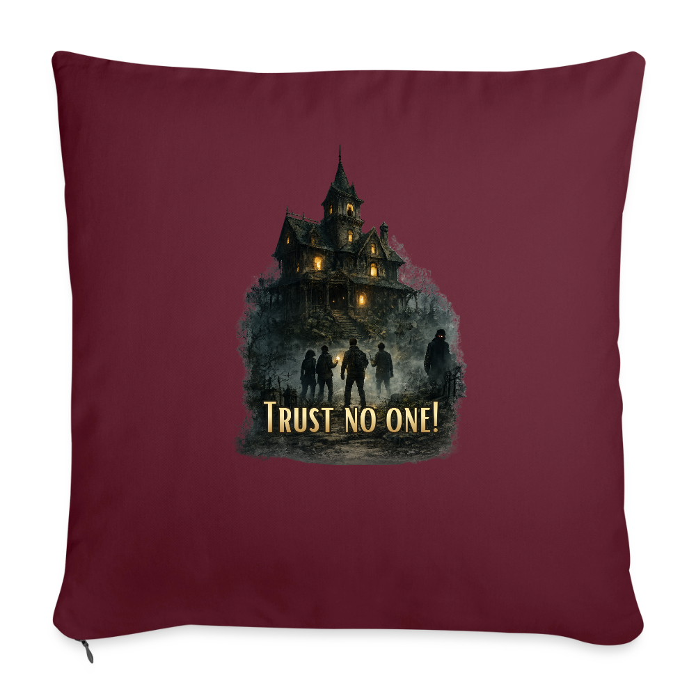 Trust No One - Sofakissen mit Füllung 44 x 44 cm - Burgunderrot