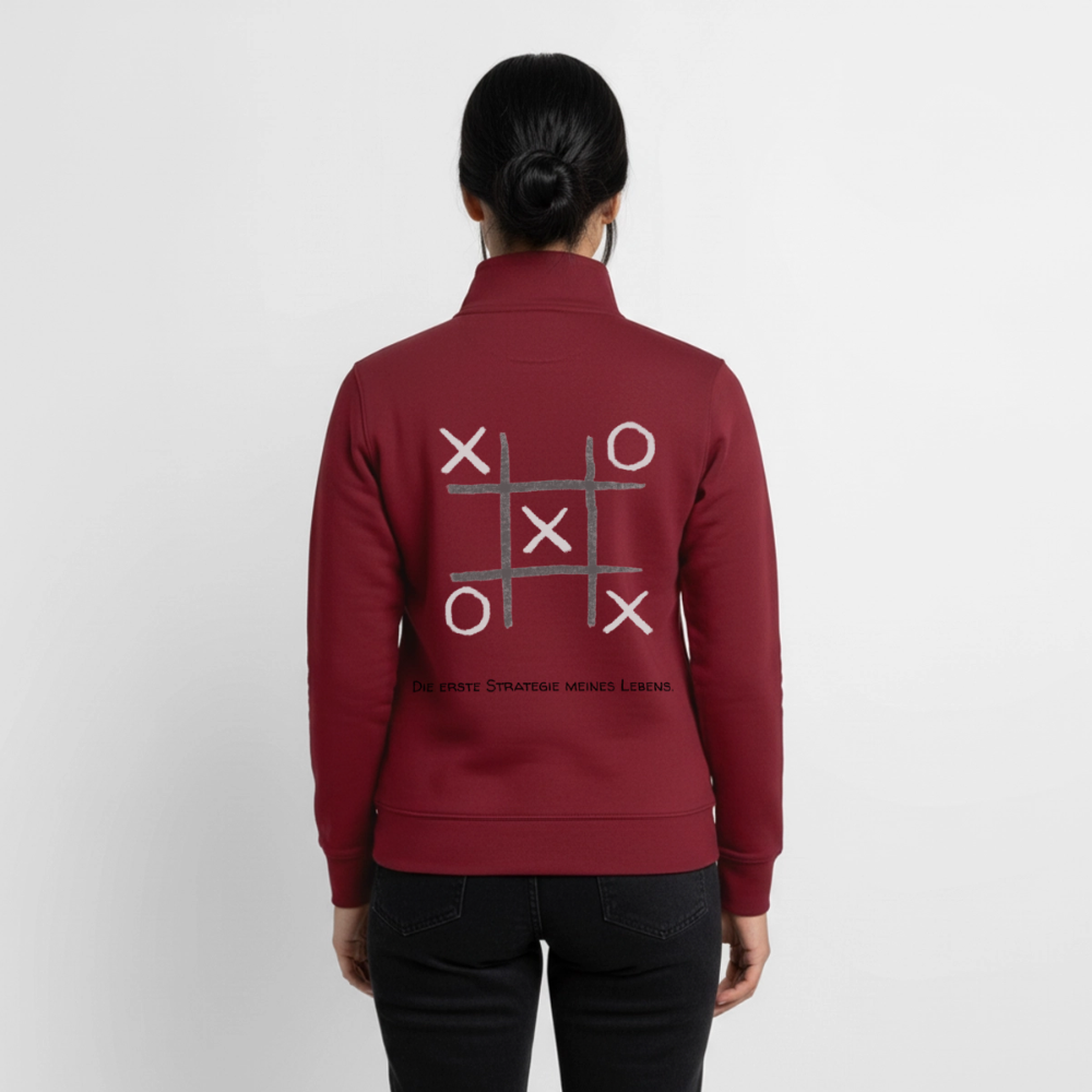 Erste Strategie, unisex Sweatshirt-Jacke aus Bio-Baumwollgemisch - burgundy