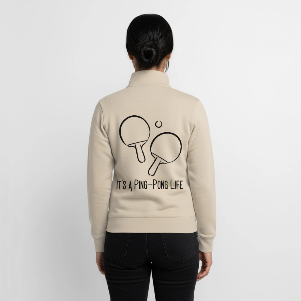 Ping-Pong Life, unisex Sweatshirt-Jacke aus Bio-Baumwollgemisch - desert dust