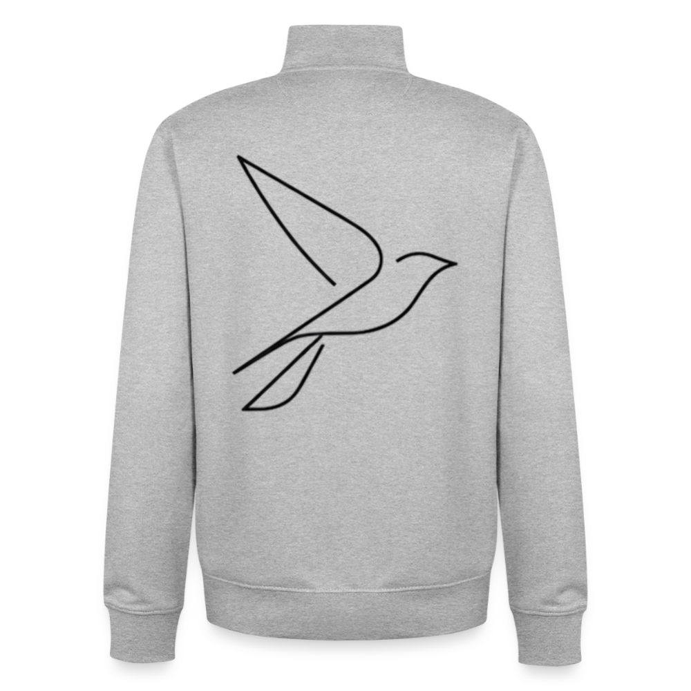 Take Flight, unisex Sweatshirt-Jacke aus Bio-Baumwollgemisch - heather grey