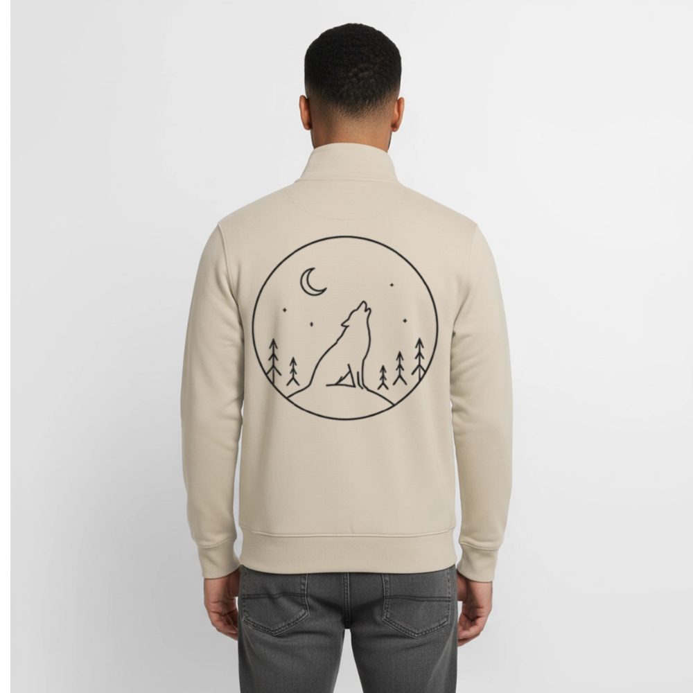 Trust No One, unisex Sweatshirt-Jacke aus Bio-Baumwollgemisch - desert dust