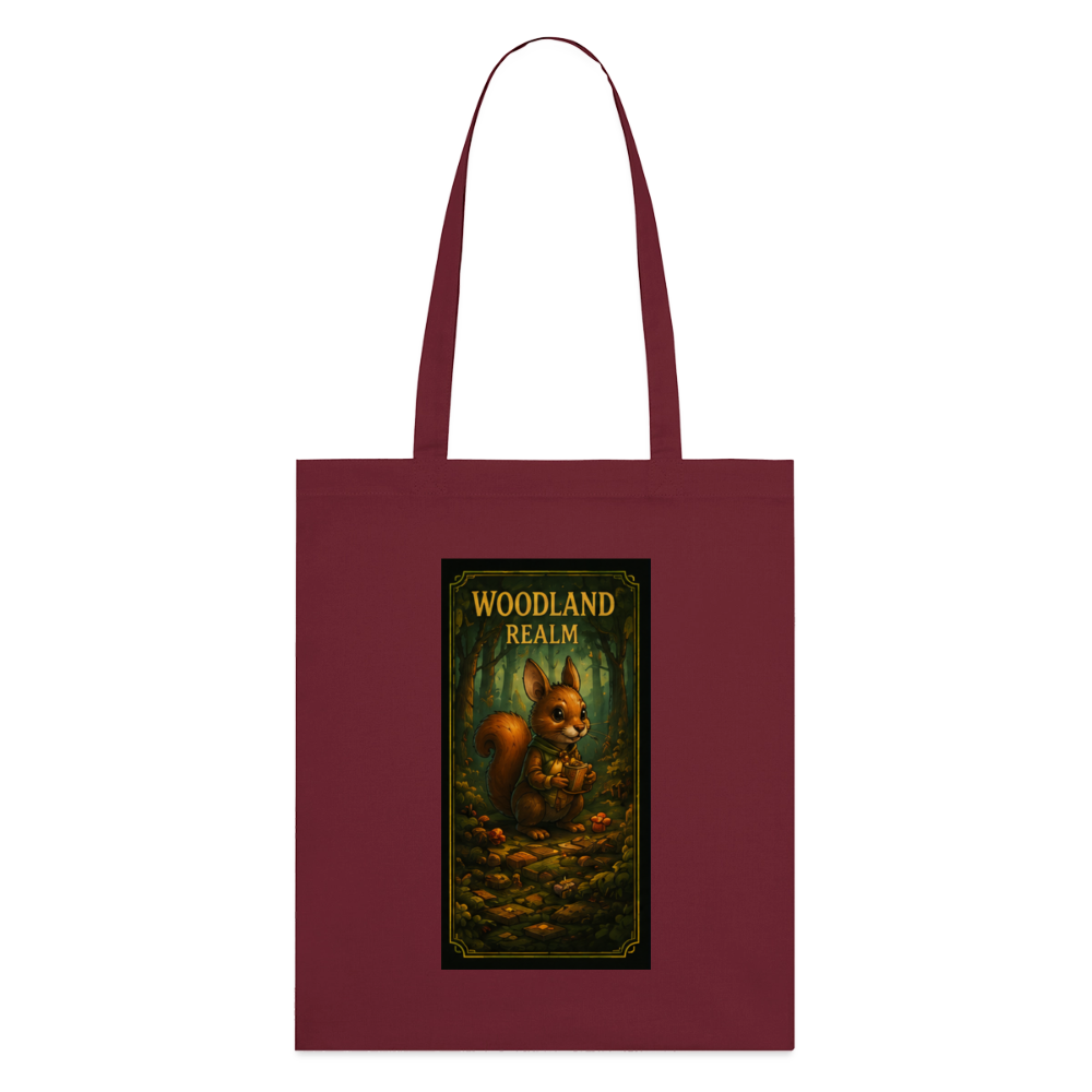 Woodland Realm, Stoffbeutel aus Bio-Baumwolle - Burgunderrot