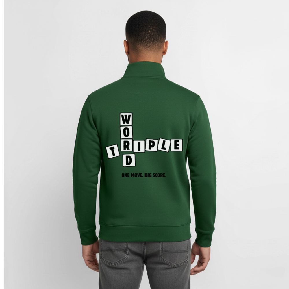 Every Letter Counts, unisex Sweatshirt-Jacke aus Bio-Baumwollgemisch - bottle green