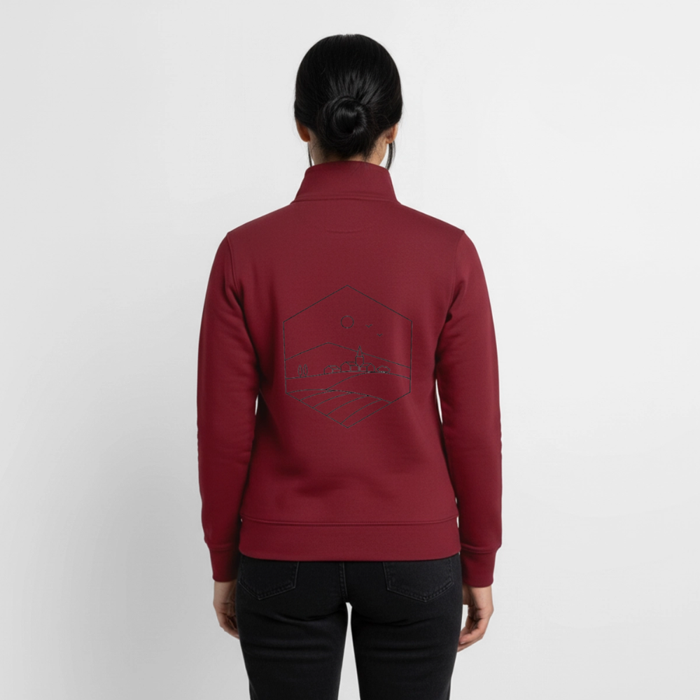 Settle & Build, unisex Sweatshirt-Jacke aus Bio-Baumwollgemisch - burgundy