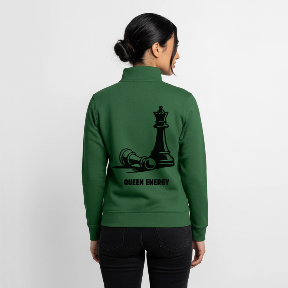 Ein Zug. Eine klare Sache. Unisex Sweatshirt-Jacke aus Bio-Baumwollgemisch - bottle green
