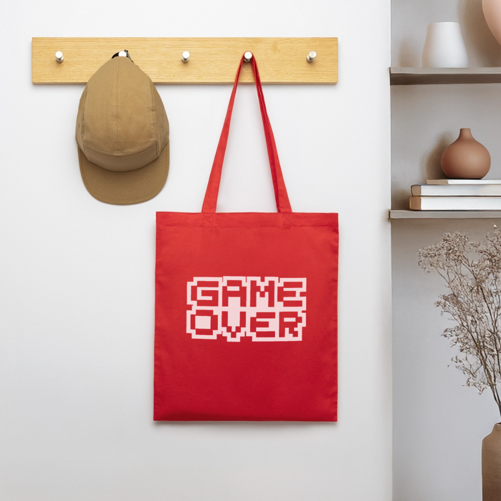 "GAME OVER"-Retro, Stoffbeutel aus Bio-Baumwolle - red