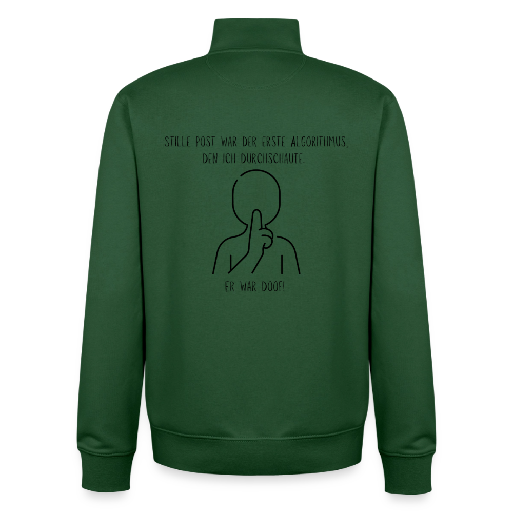Stille-Post-Algorithmus, unisex Sweatshirt-Jacke aus Bio-Baumwollgemisch - bottle green