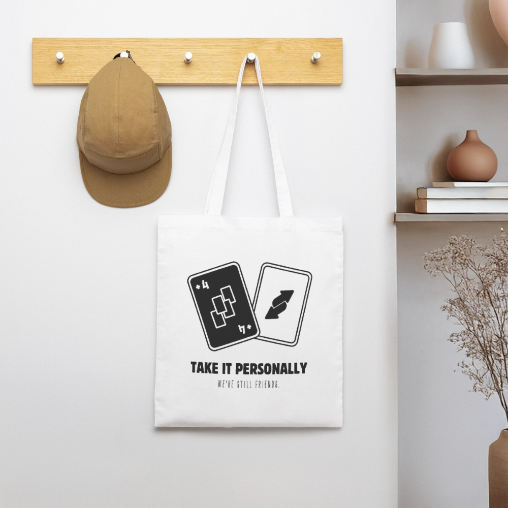 Draw Four – We’re Still Friends, Stoffbeutel aus Bio-Baumwolle - white