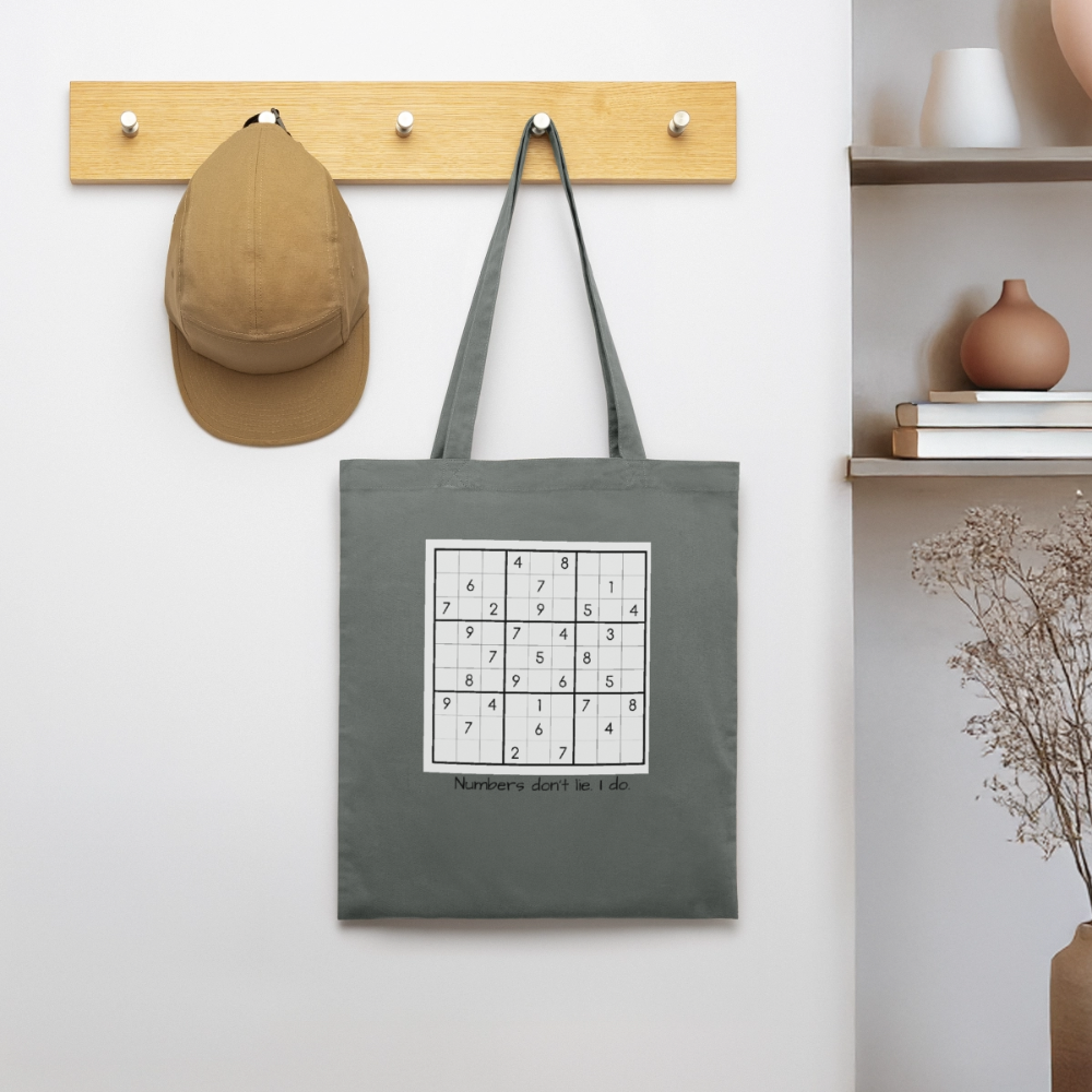 Sudoku Liar, Stoffbeutel aus Bio-Baumwolle - anthracite