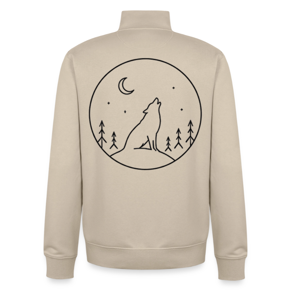 Trust No One, unisex Sweatshirt-Jacke aus Bio-Baumwollgemisch - desert dust