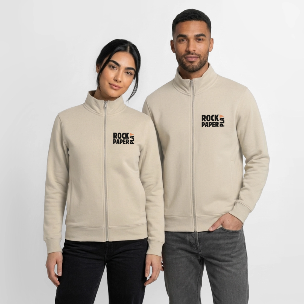 Place & Connect, unisex Sweatshirt-Jacke aus Bio-Baumwollgemisch - desert dust