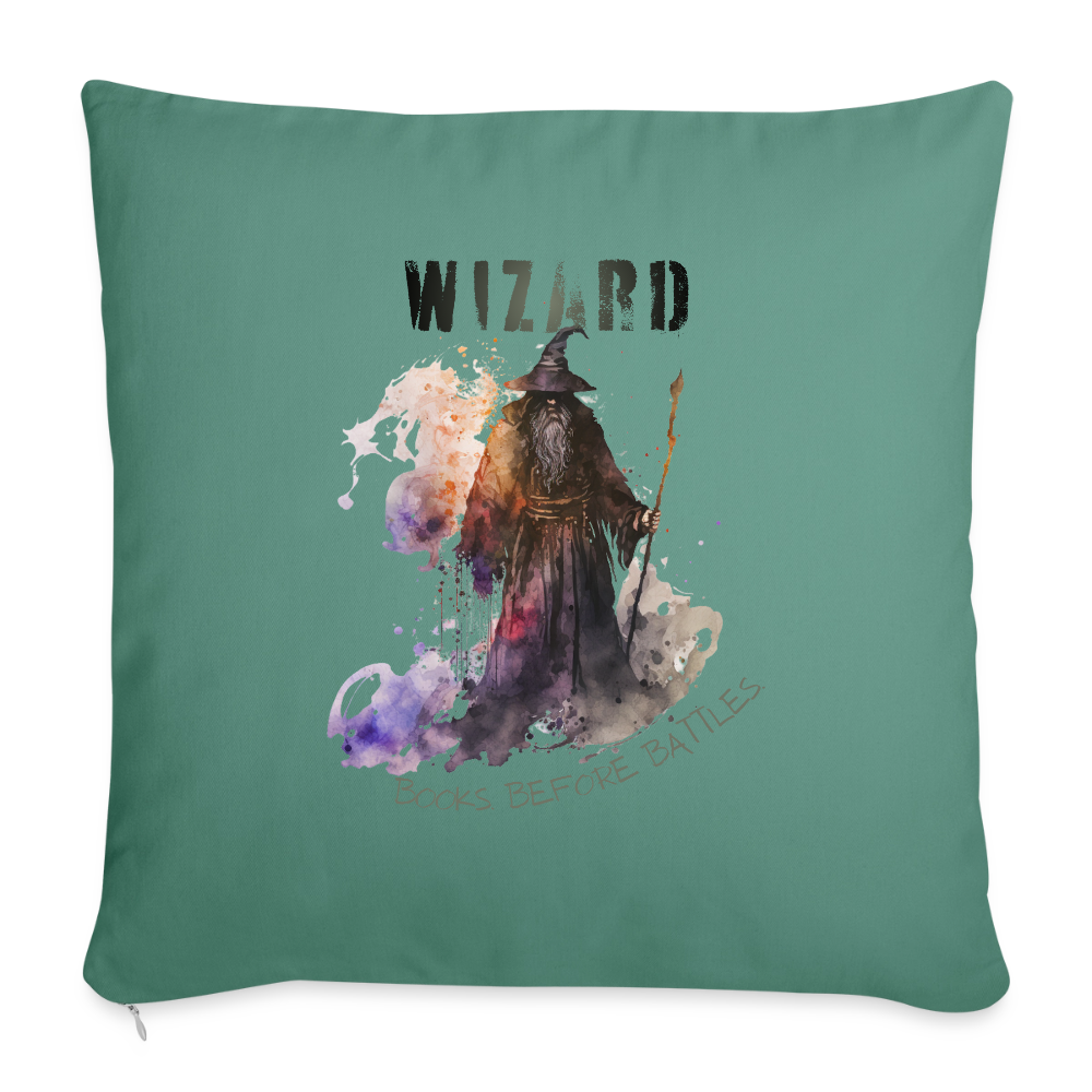 Wizard – Books Before Battles -  Sofakissen mit Füllung 44 x 44 cm - Tanngrün