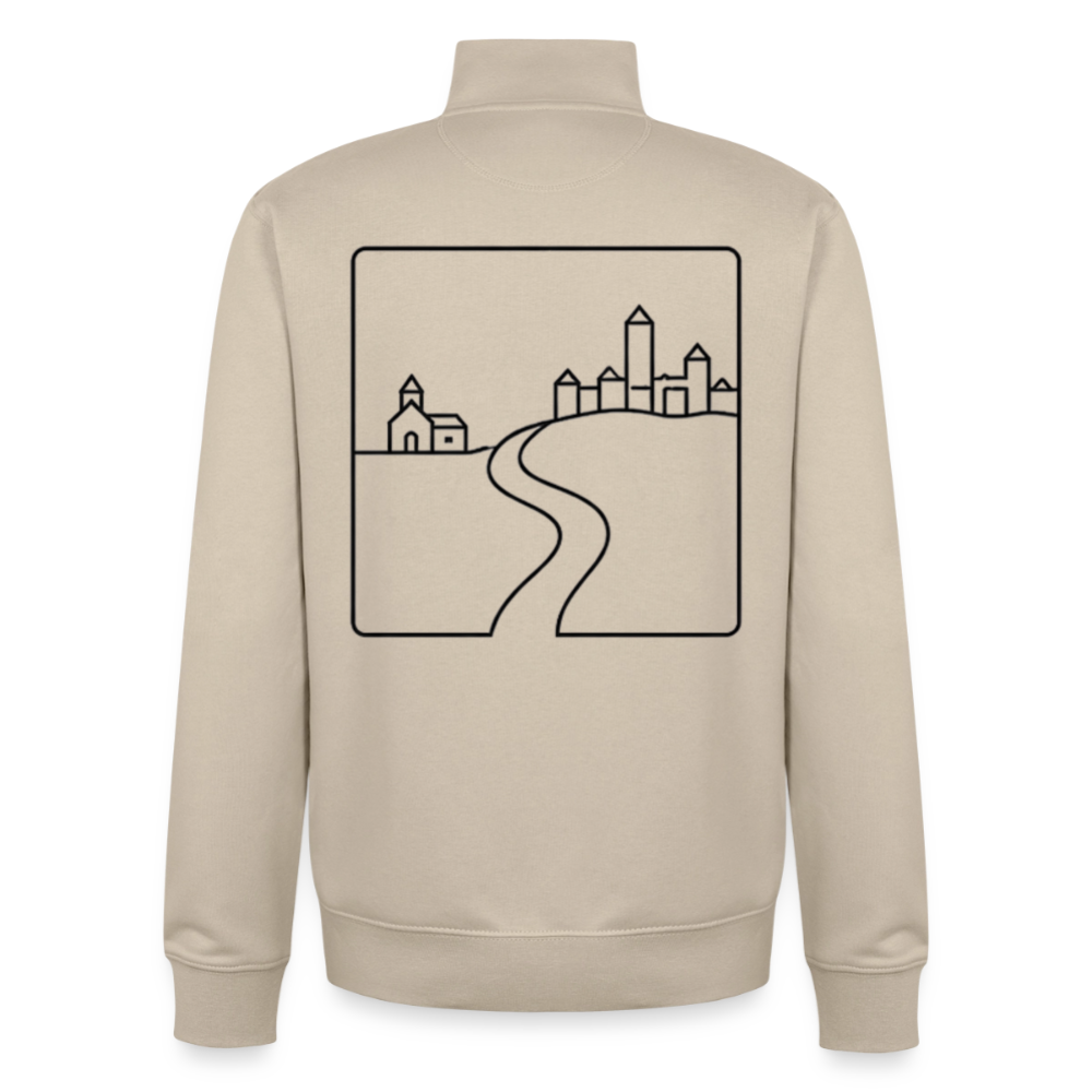 Place & Connect, unisex Sweatshirt-Jacke aus Bio-Baumwollgemisch - desert dust