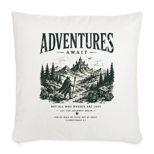 Adventures Await. - Sofakissen mit Füllung 44 x 44 cm - Naturweiß 