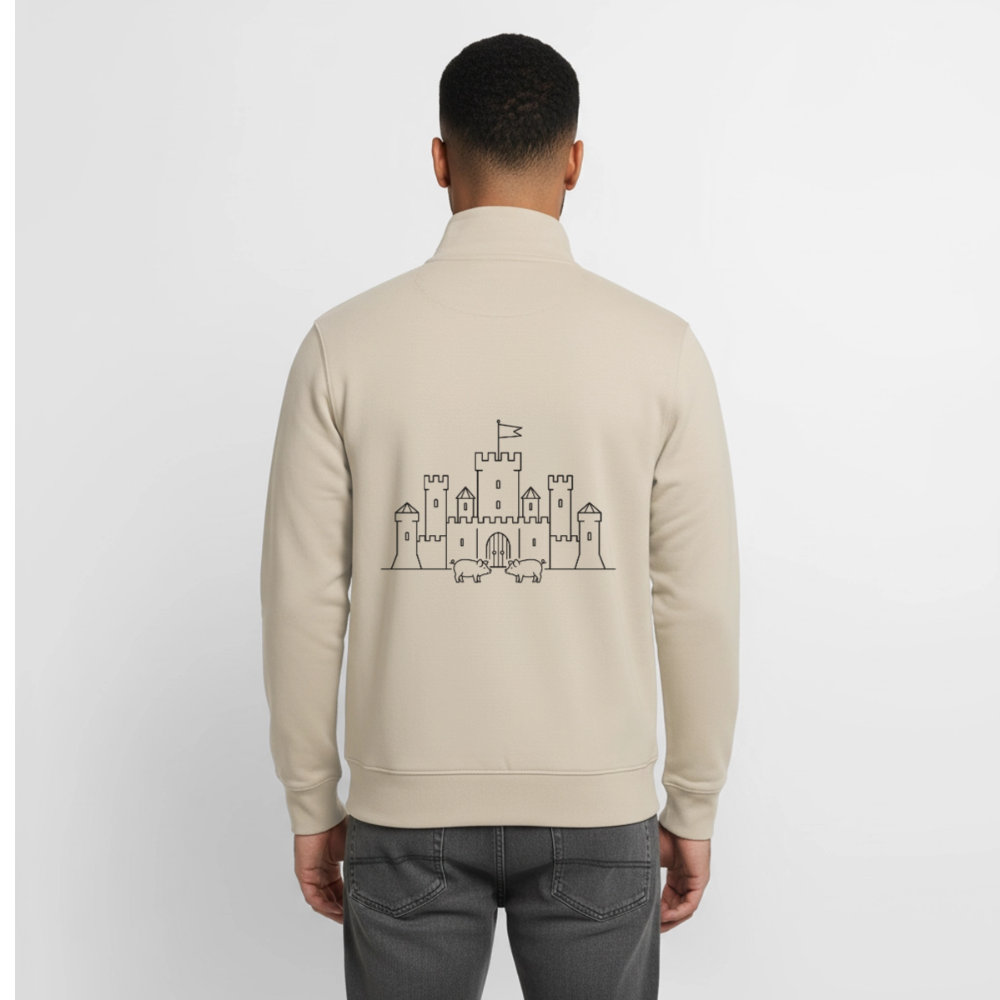 Quiet Strategy, unisex Sweatshirt-Jacke aus Bio-Baumwollgemisch - desert dust