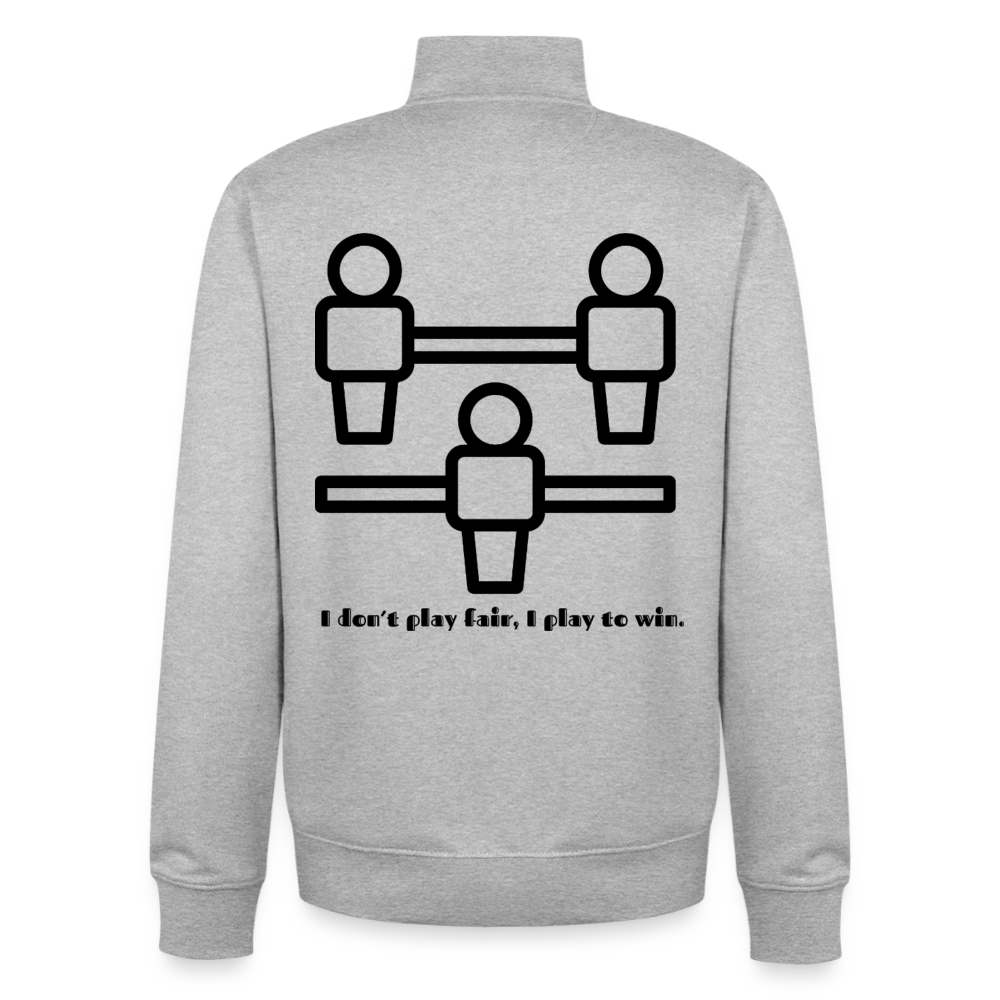 I don´t play fair, unisex Sweatshirt-Jacke aus Bio-Baumwollgemisch - heather grey