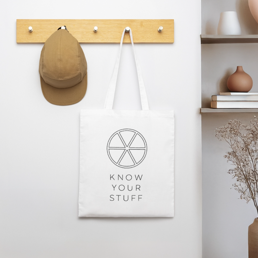 Know your Stuff, Stoffbeutel aus Bio-Baumwolle - white