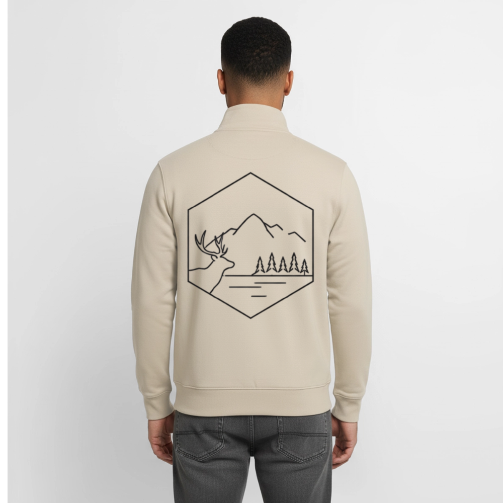 Find Your Balance, unisex Sweatshirt-Jacke aus Bio-Baumwollgemisch - desert dust