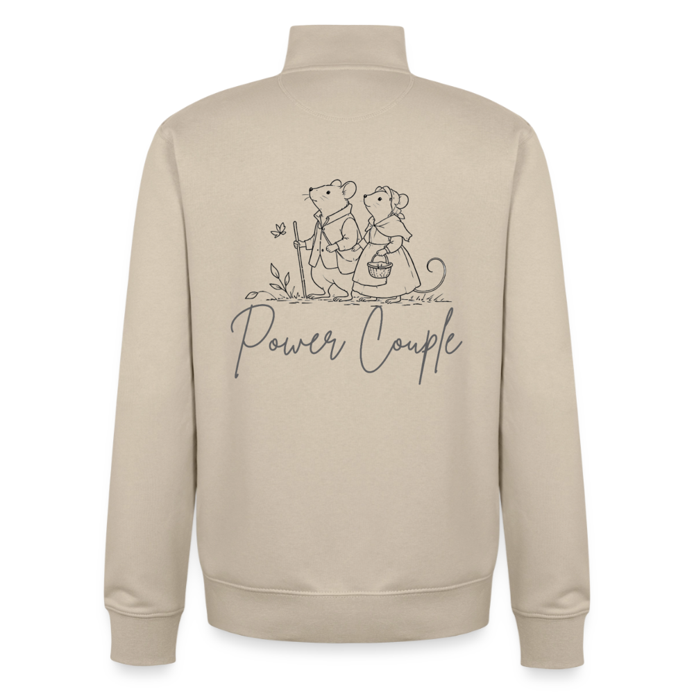 Power Couple, unisex Sweatshirt-Jacke aus Bio-Baumwollgemisch - desert dust