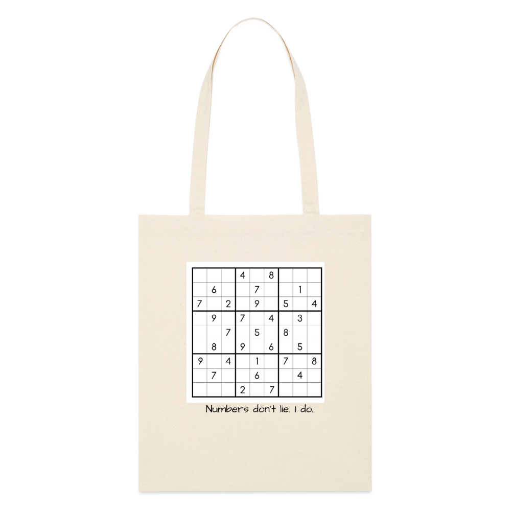 Sudoku Liar, Stoffbeutel aus Bio-Baumwolle - soft Ecru