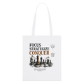 Focus. Strategize. Conquer. Stoffbeutel aus Bio-Baumwolle - Weiß