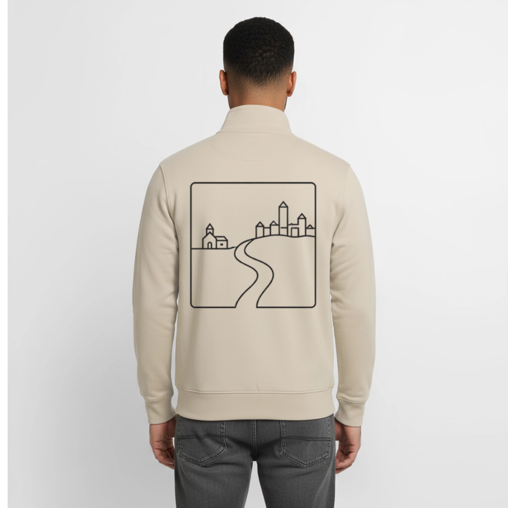 Place & Connect, unisex Sweatshirt-Jacke aus Bio-Baumwollgemisch - desert dust