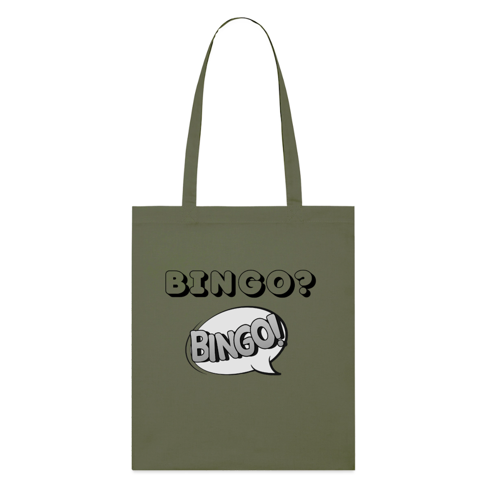 Bingo? Bingo!  Stoffbeutel aus Bio-Baumwolle - khaki