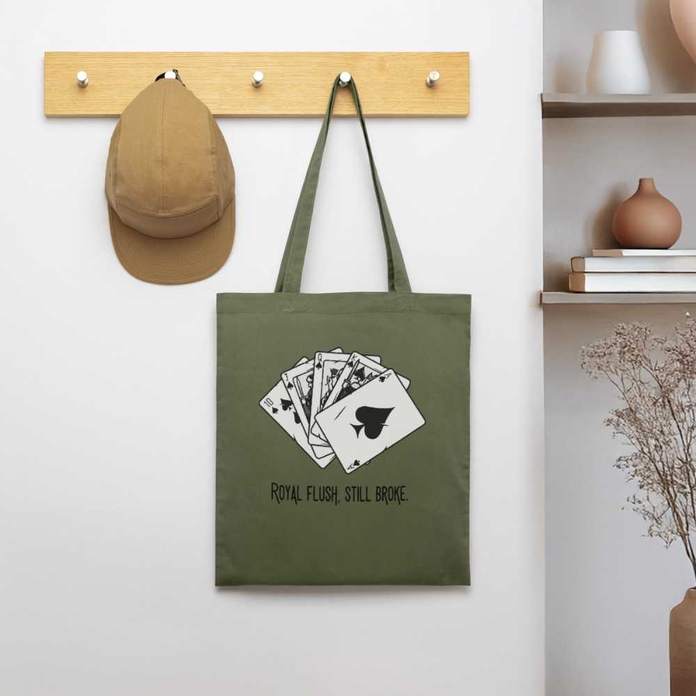 Royal Flush Broke,  Stoffbeutel aus Bio-Baumwolle - khaki
