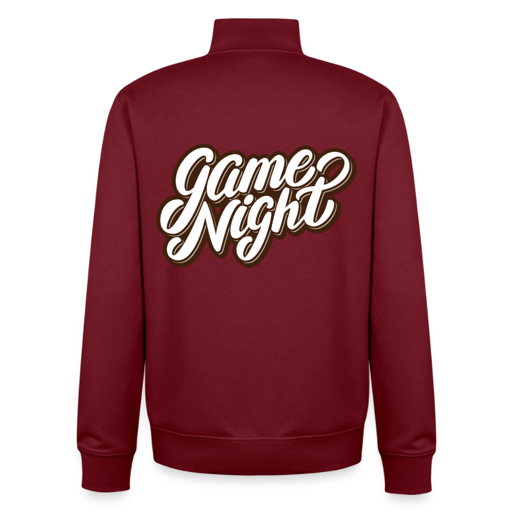 Game Night Classic, unisex Sweatshirt-Jacke aus Bio-Baumwollgemisch - burgundy