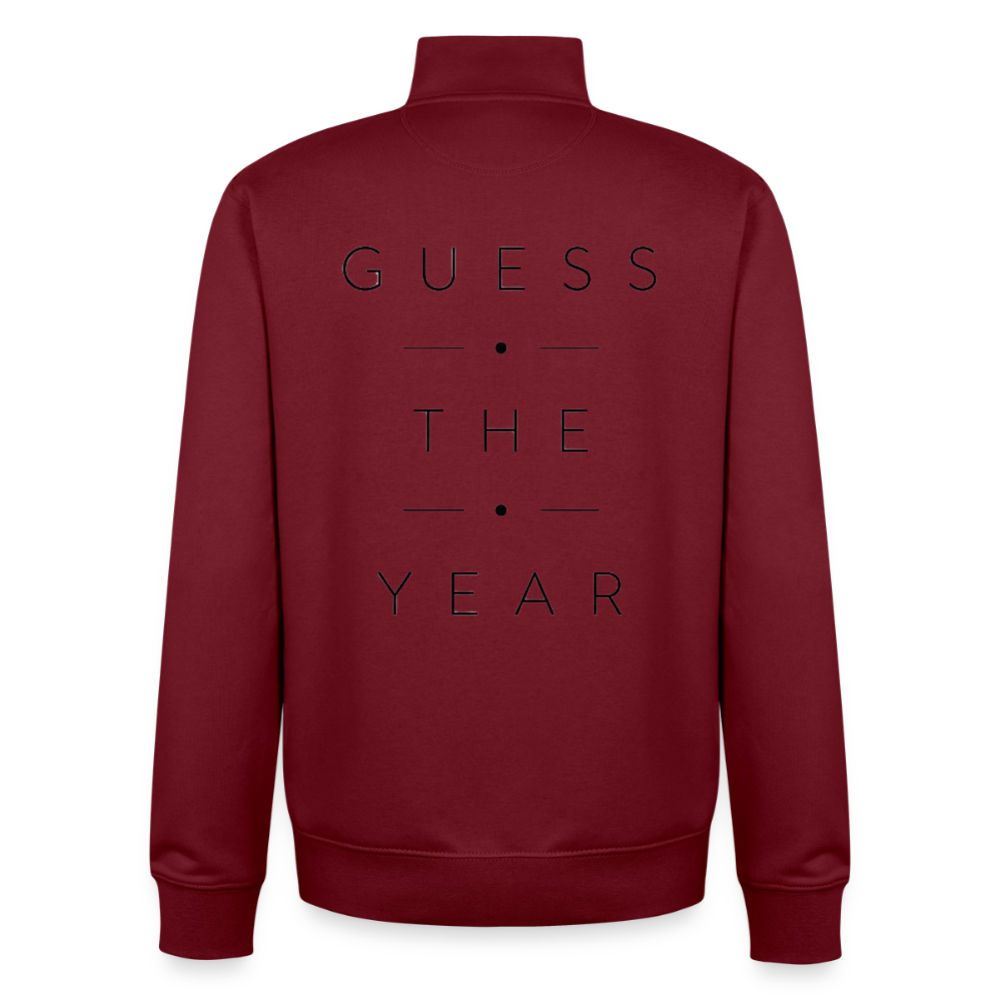 Guess the Year, unisex Sweatshirt-Jacke aus Bio-Baumwollgemisch - burgundy