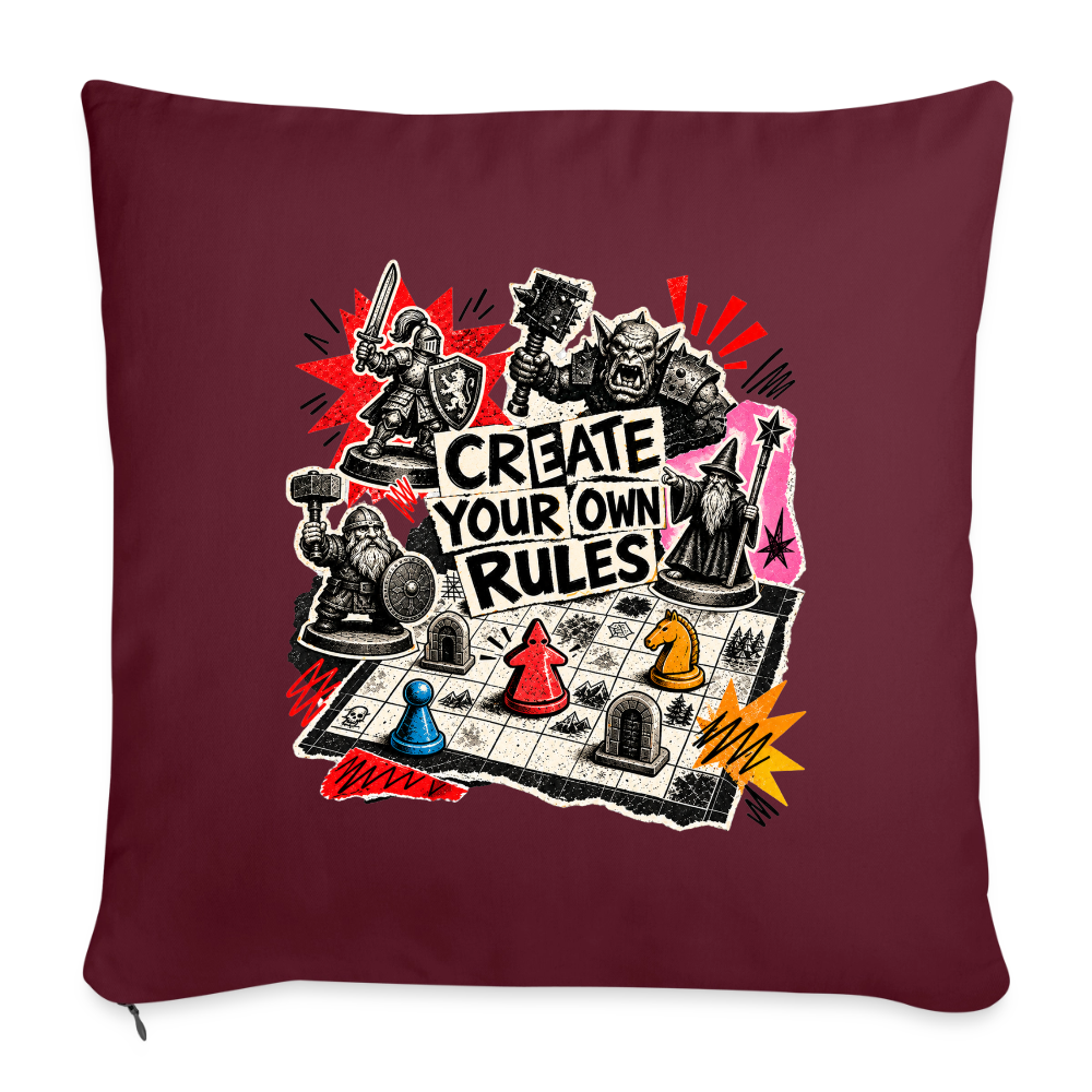Create Your Own Rules - Sofakissen mit Füllung 44 x 44 cm - Burgunderrot